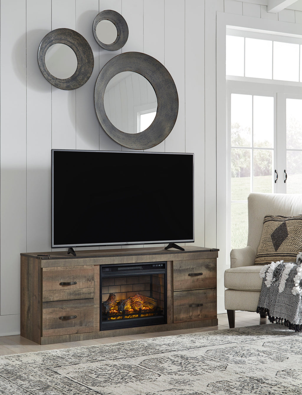 Trinell TV Stand with Electric Fireplace - Indoor