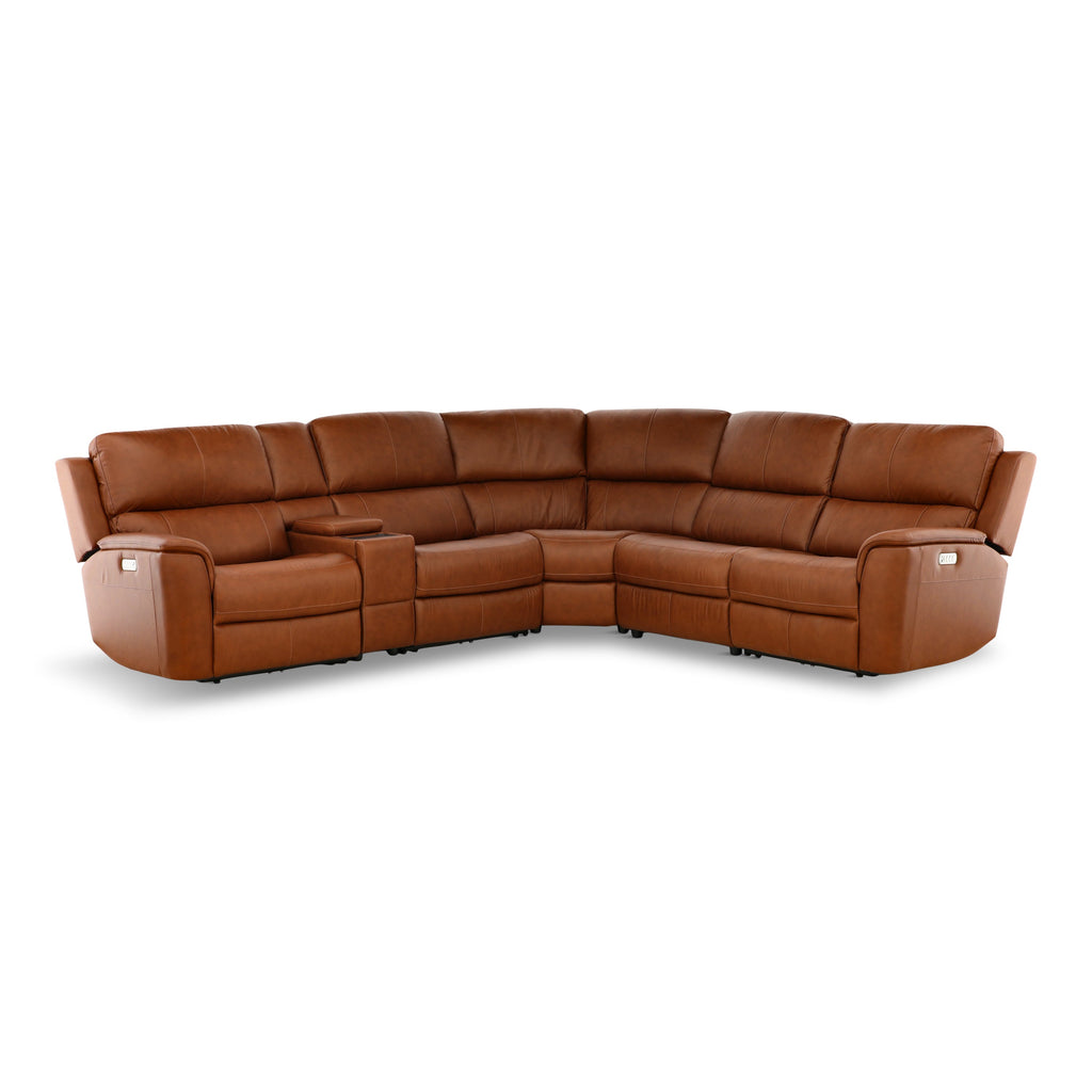 Karson 6-Piece Power Reclining Leather Sectional - Set