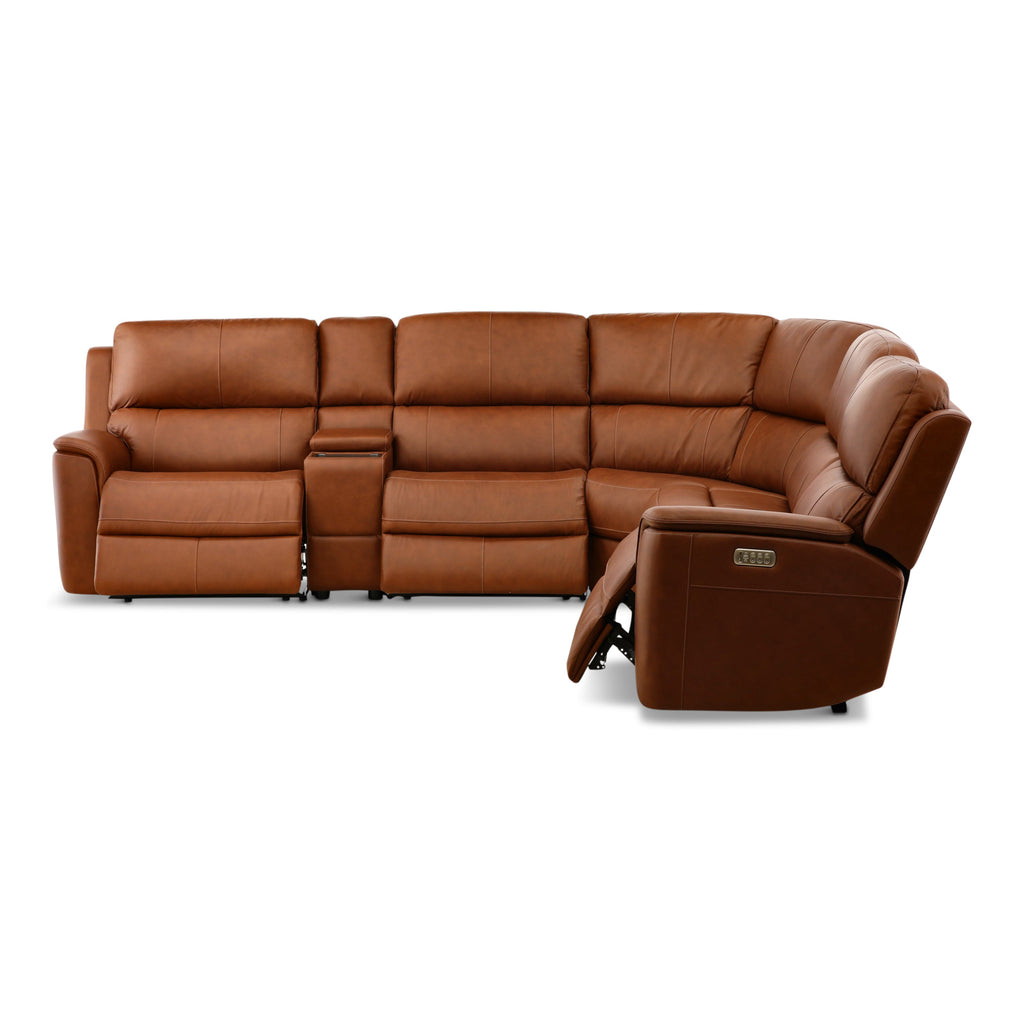 Karson 6-Piece Power Reclining Leather Sectional - Set