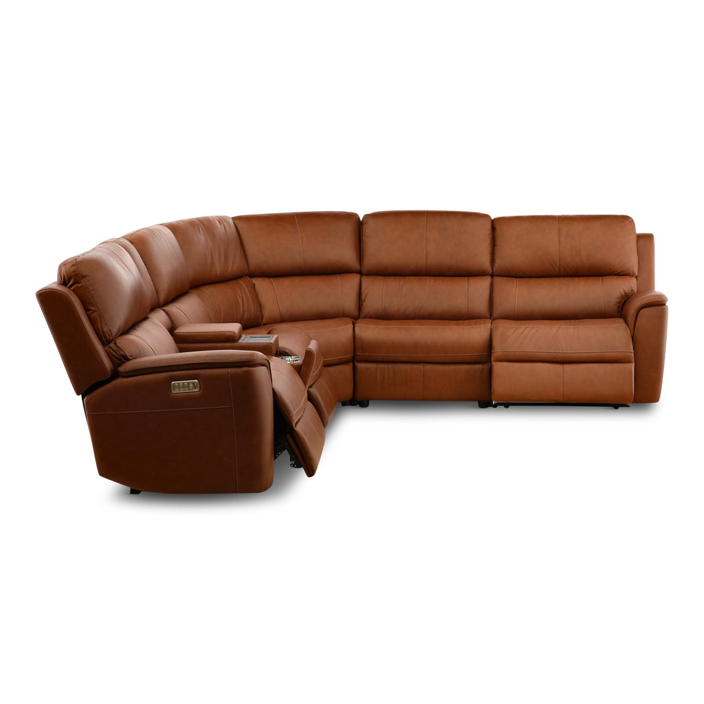 Karson 6-Piece Power Reclining Leather Sectional - Set