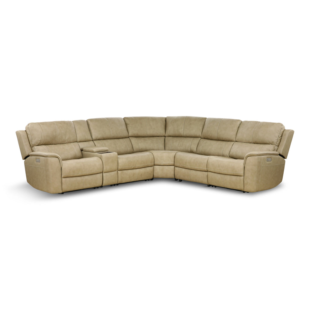 Karson 6-Piece Power Reclining Leather Sectional - Set