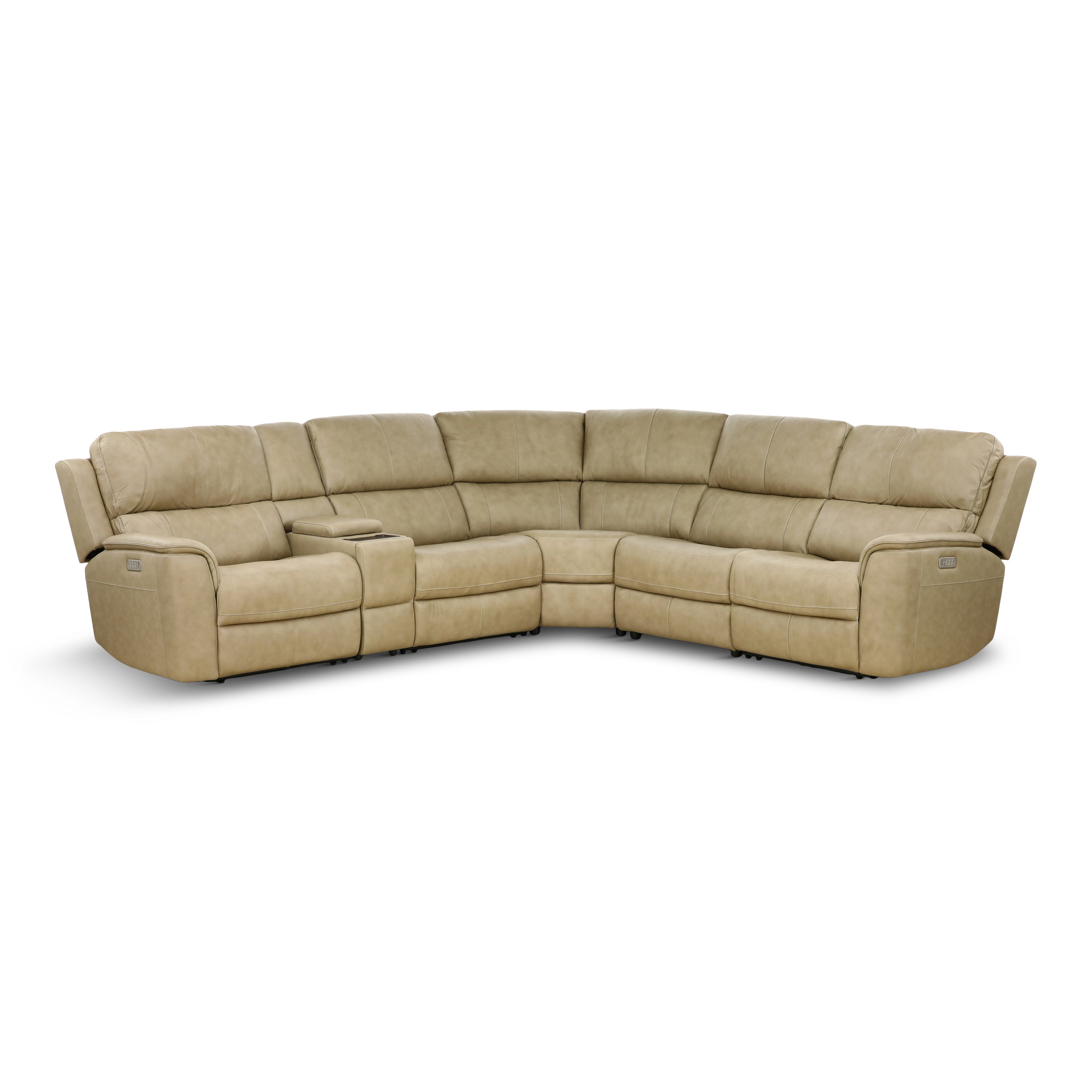 Karson 6-Piece Power Reclining Leather Sectional - Set