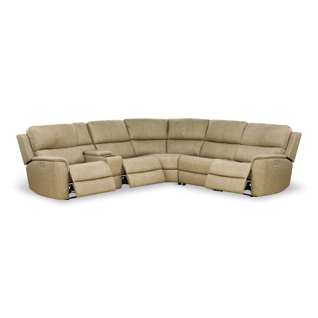 Karson 6-Piece Power Reclining Leather Sectional - Set