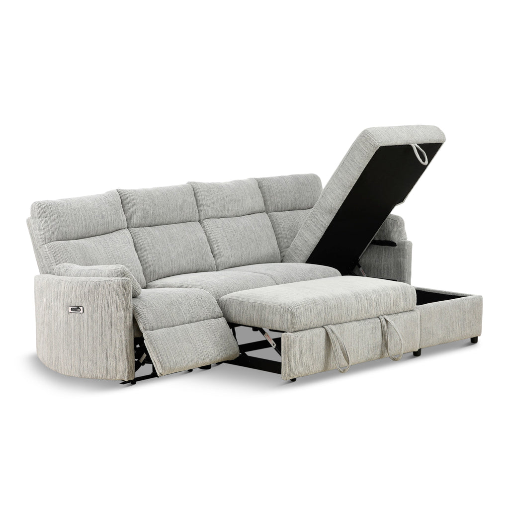 Chamberlain 3-Piece Power Reclining Sectional with Pullout Bed - Set