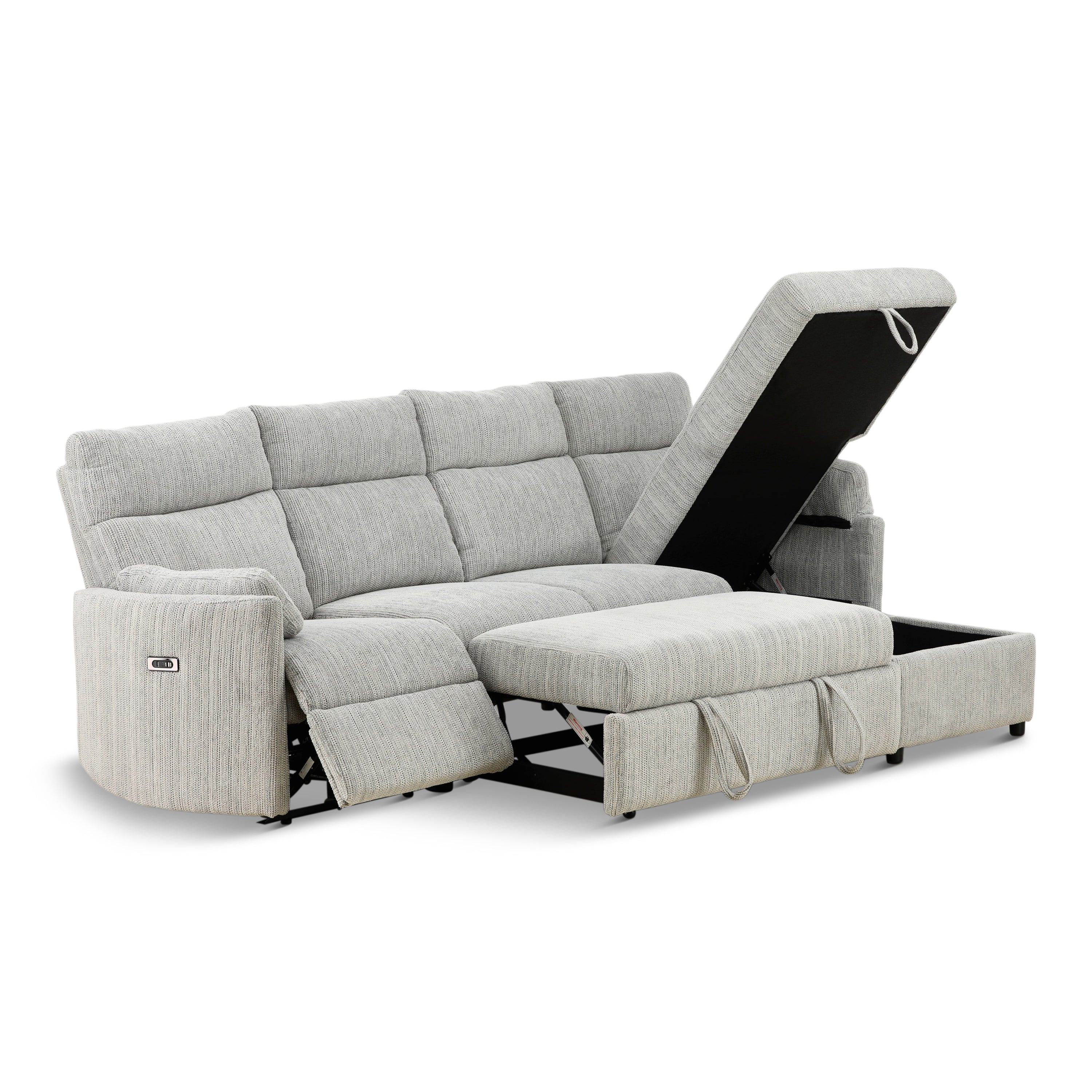 Chamberlain 3-Piece Power Reclining Sectional with Pullout Bed - Set