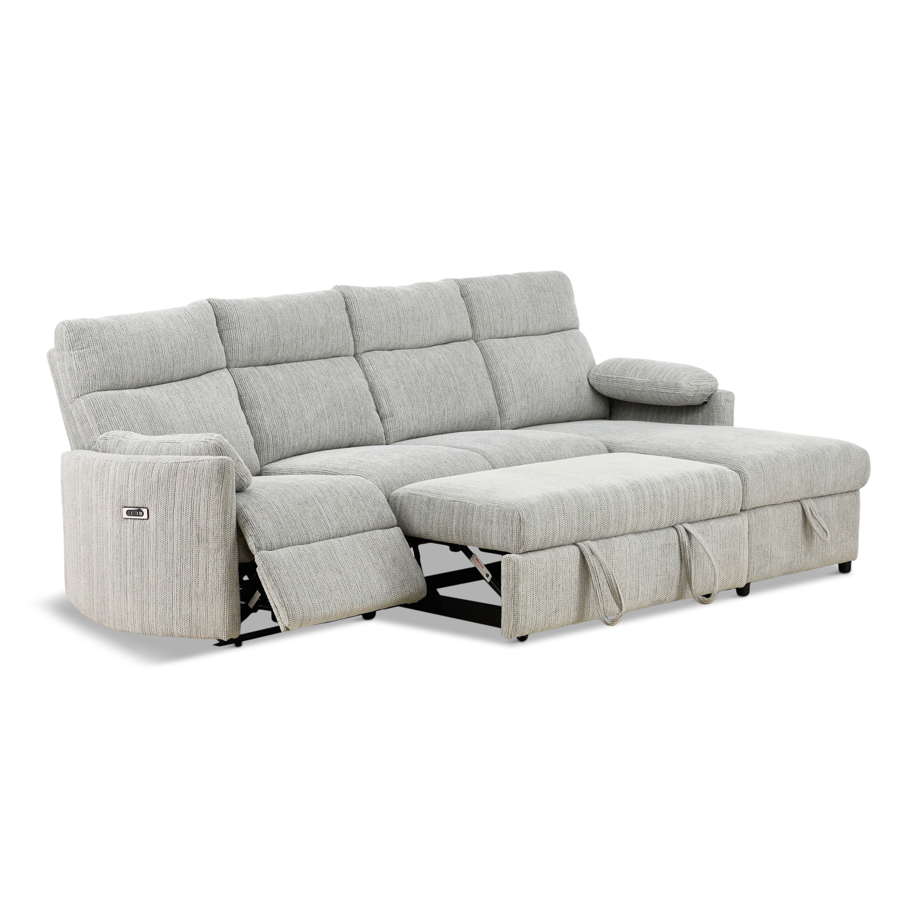 Chamberlain 3-Piece Power Reclining Sectional with Pullout Bed - Set