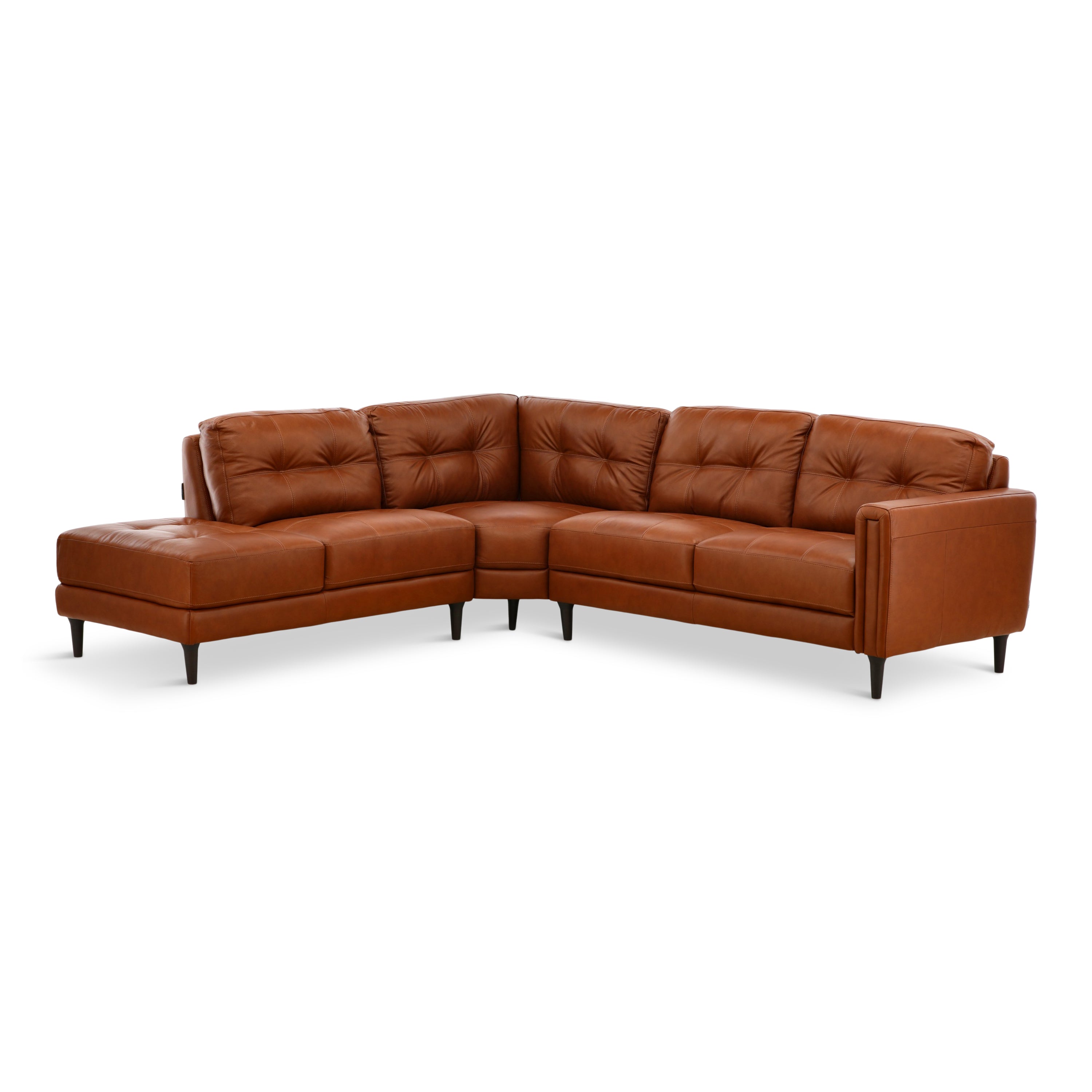 Alaric 3-Piece Left-Facing Leather Sectional - Set