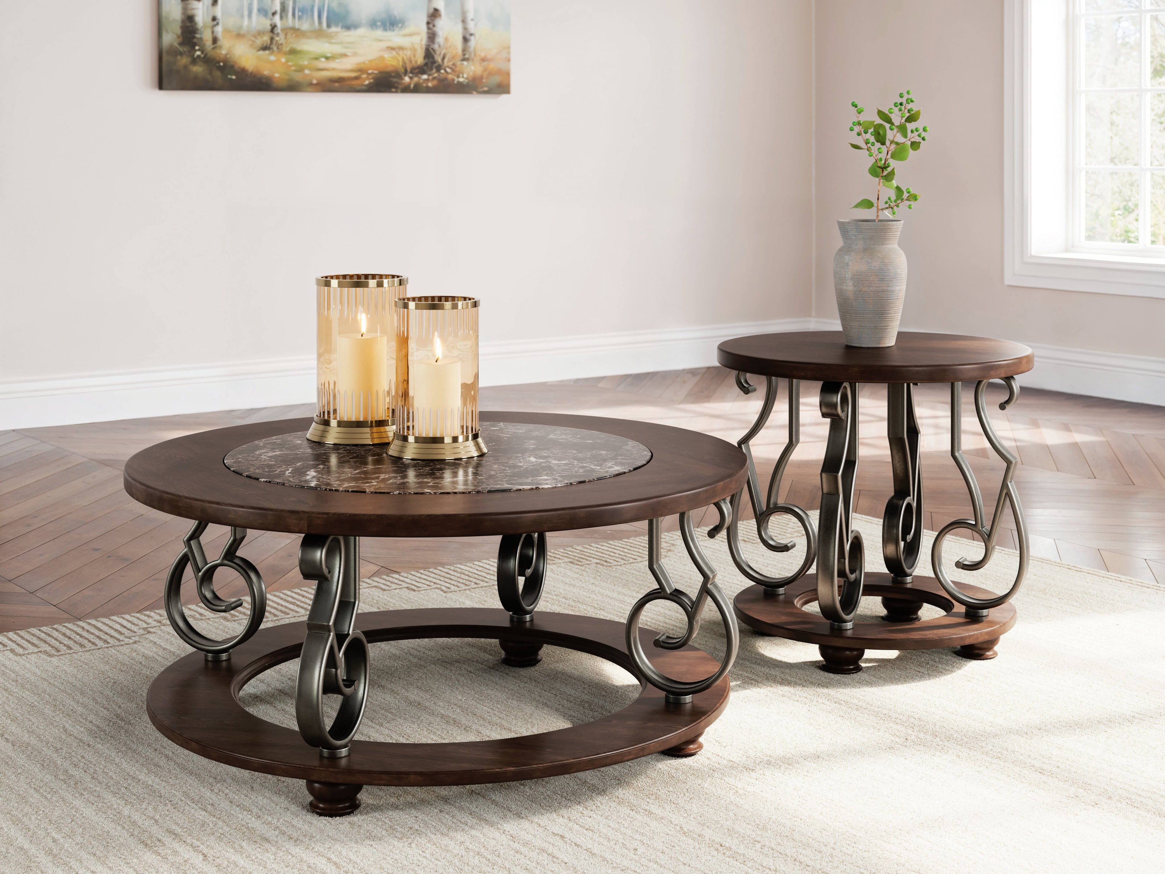 Frallyn Round End Table - Indoor