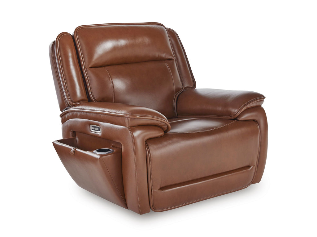 Healy Pier Leather Power Recliner - Reclining