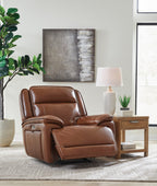 Healy Pier Leather Power Recliner - Reclining
