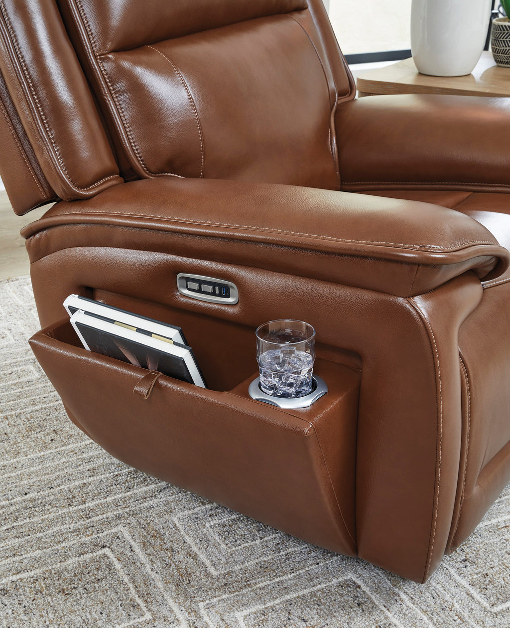 Healy Pier Leather Power Recliner - Reclining