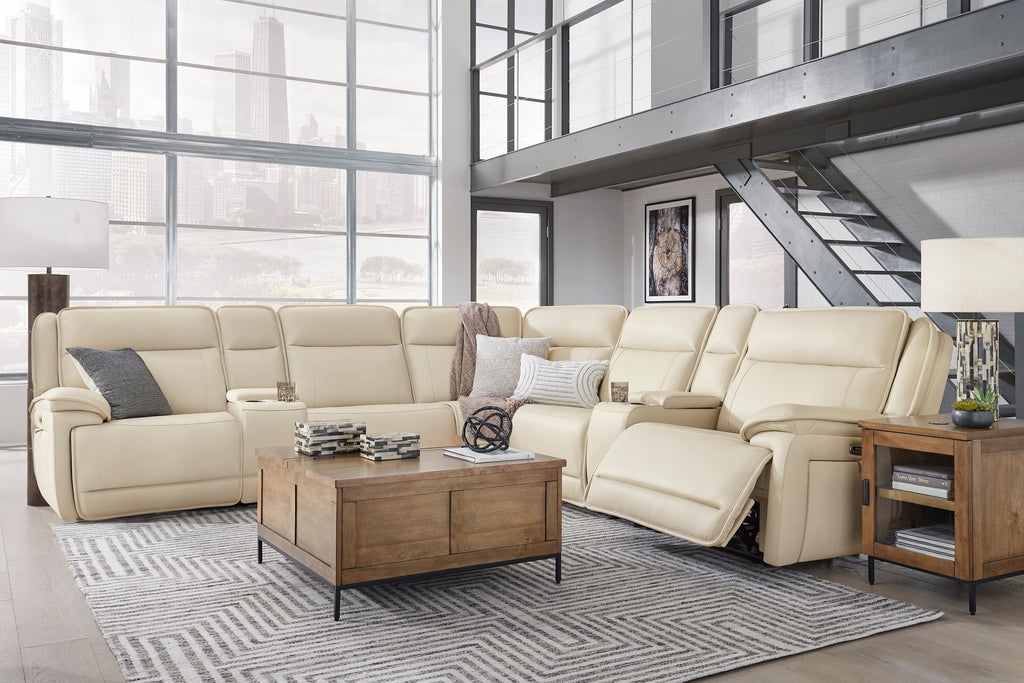 Double Deal 7-Piece Reclining Sectional with 2 Consoles - Set
