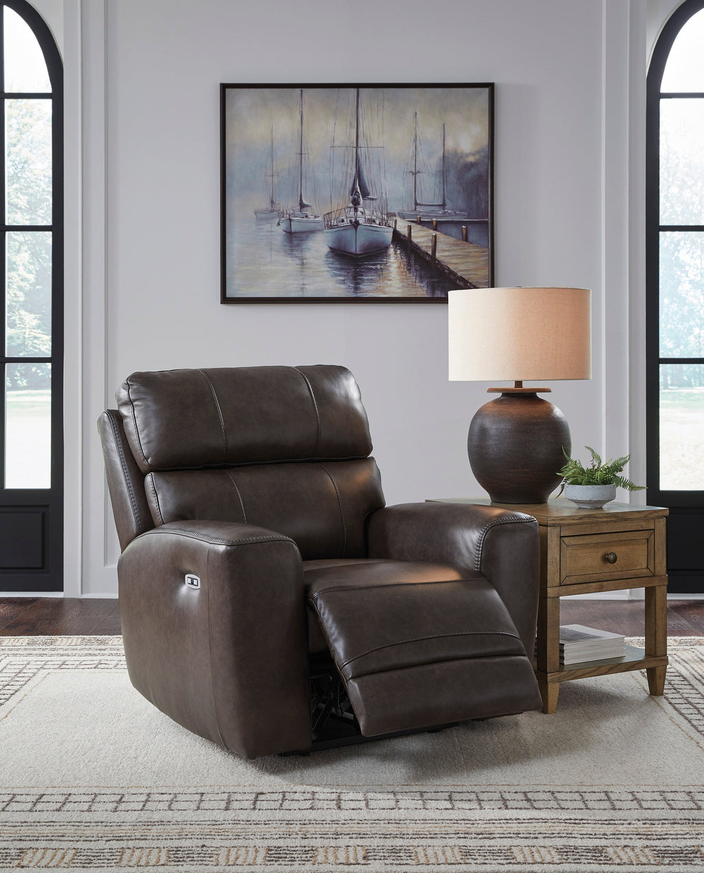 Beadel Leather Power Recliner - Reclining