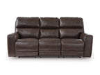 Beadel Leather Power Reclining Sofa with Drop Down Table - Dining Table