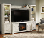 Bellaby 4-Piece Entertainment Center with Electric Log Fireplace - Set