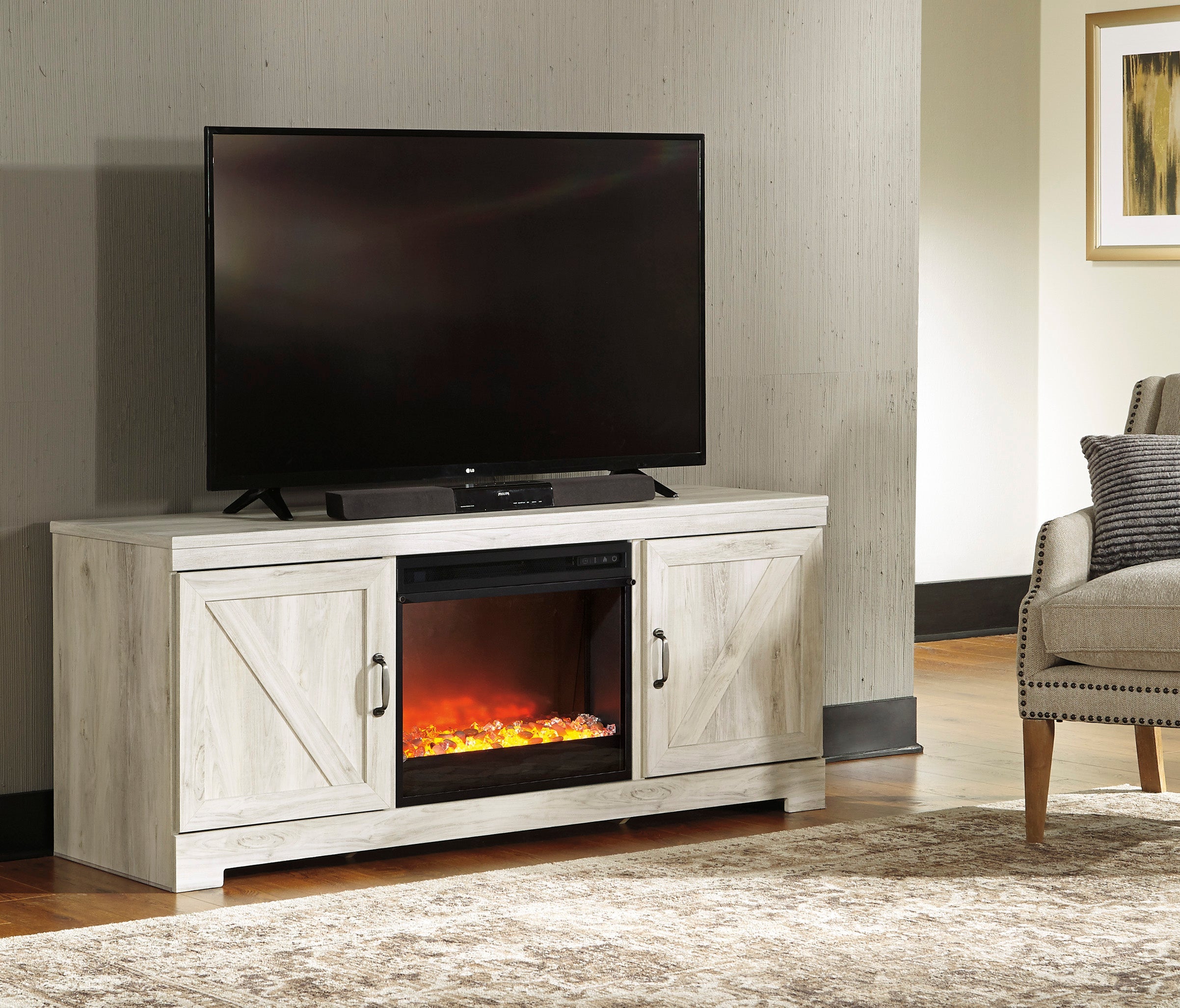 Bellaby 63 TV Stand with Fireplace - Indoor