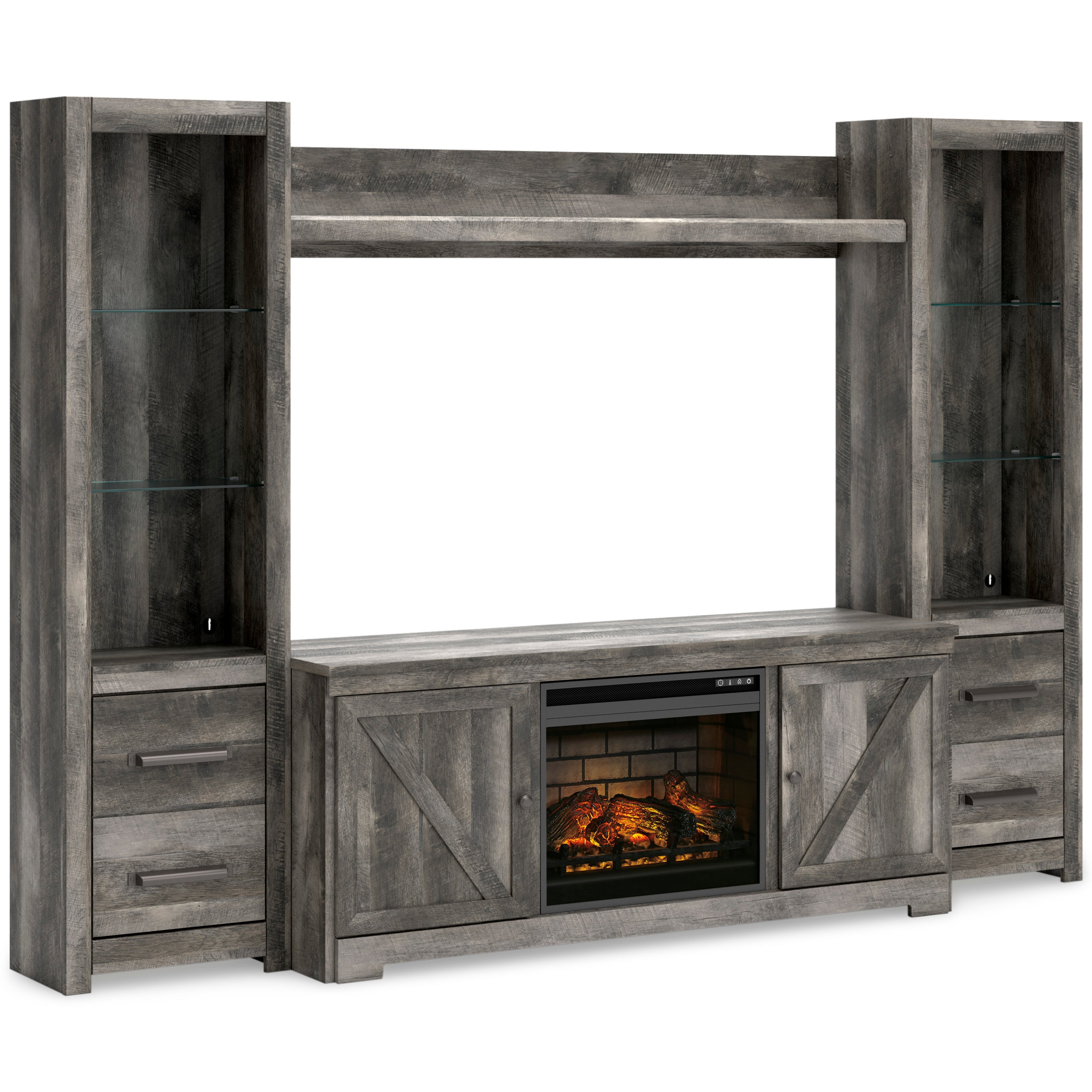 Wynnlow 4-Piece Entertainment Center with Electric Fireplace - Set