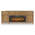 Sharlance 81 TV Stand with Electric Log Fireplace - Indoor