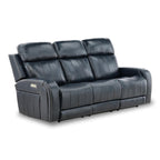 Hampton Leather Home Theater Sofa - Power