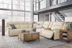 Double Deal 6-Piece Leather Power Reclining Sectional with Console - Set