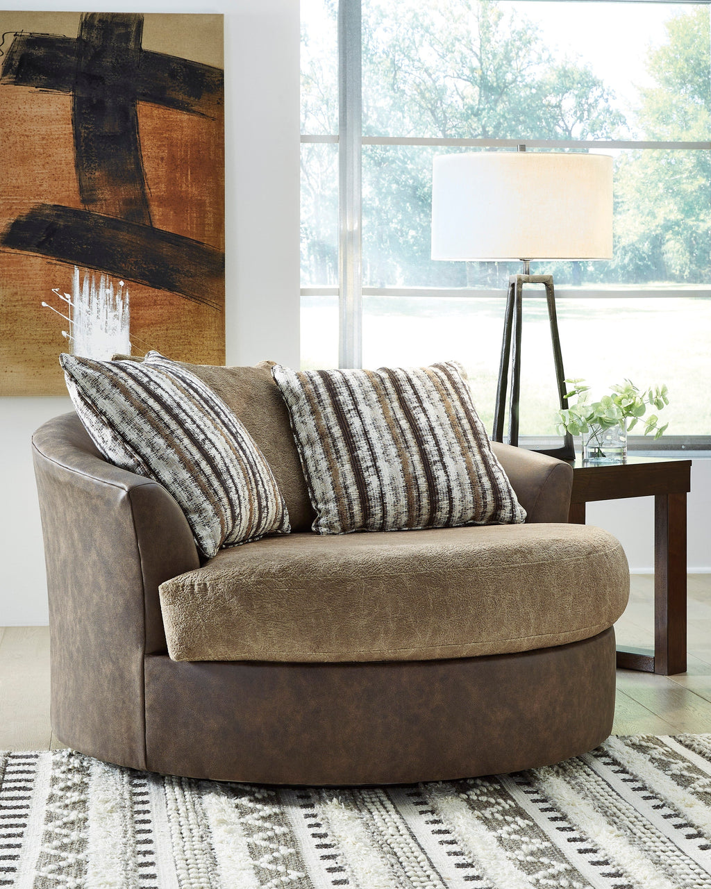 Alesbury Oversized Swivel Accent Chair - Fabric