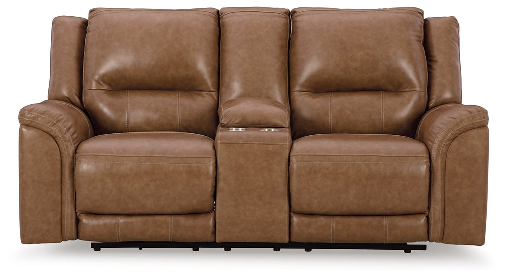 Trasimeno Power Reclining Loveseat with Console - Leather