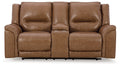 Trasimeno Power Reclining Loveseat with Console - Leather