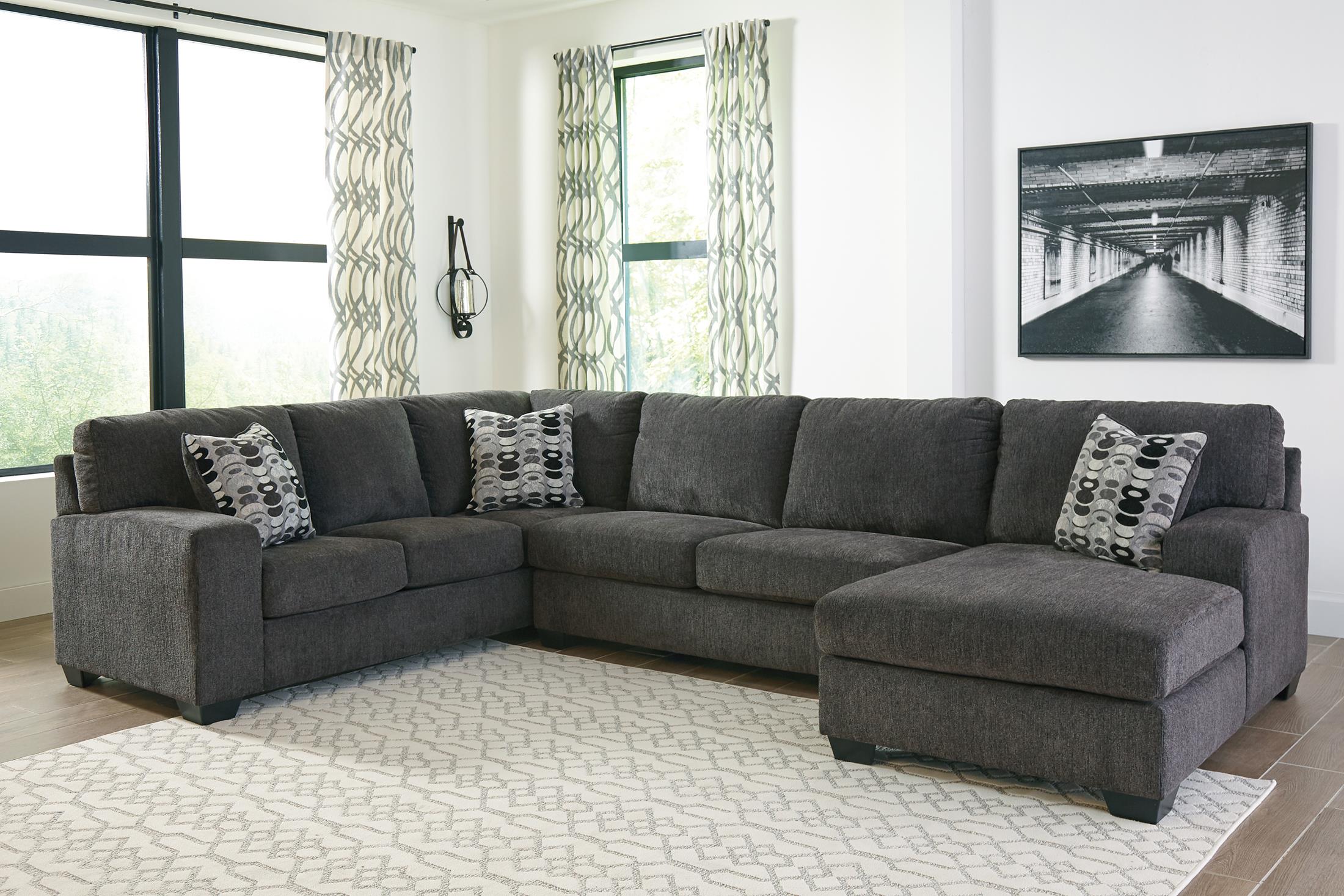 Ballinasloe 3-Piece Smoke Sectional with Chaise - Set