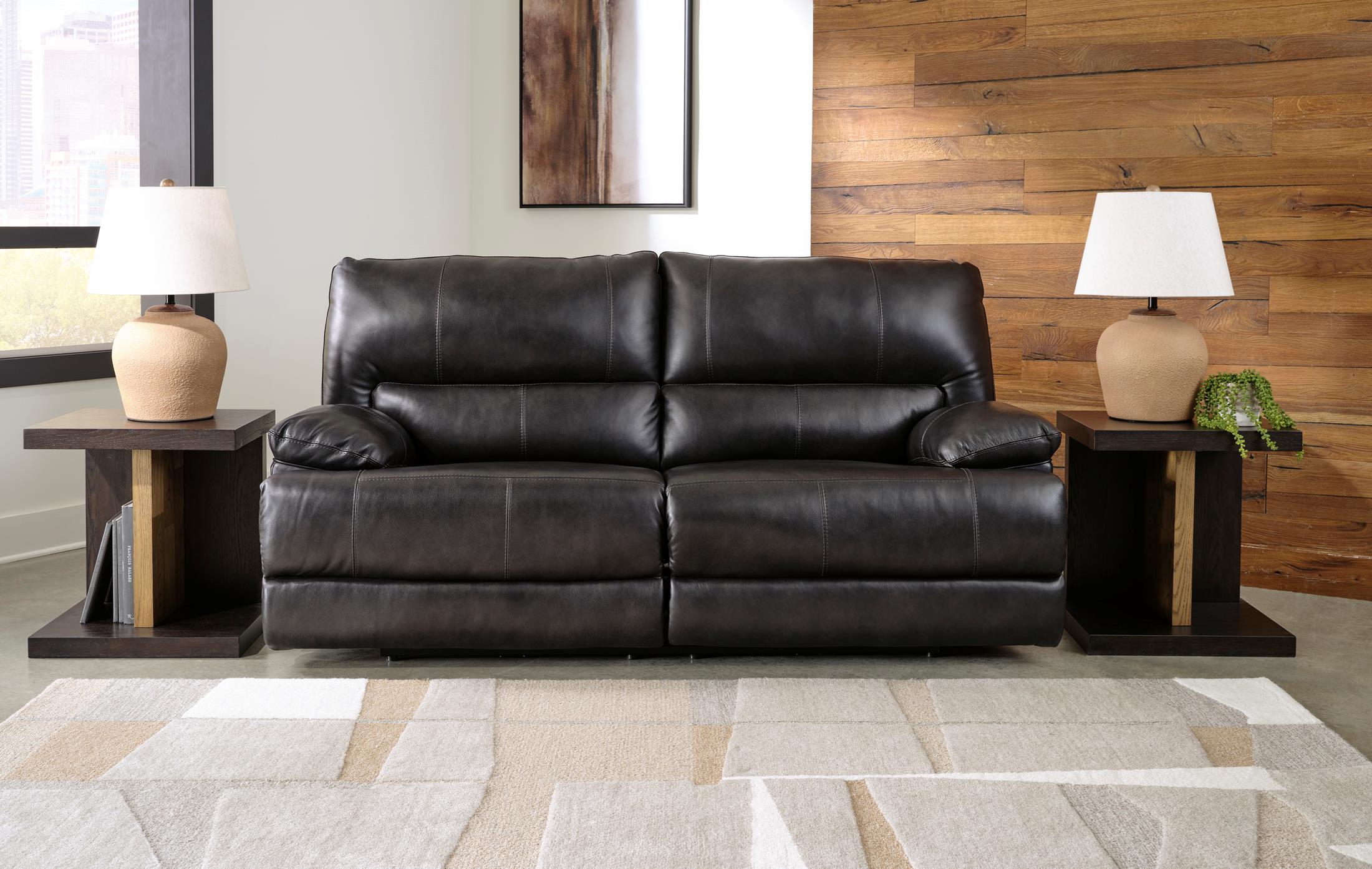 Mountainous Leather Power Reclining Sofa - Eclipse