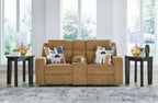 Kanlow Reclining Console Loveseat - Fabric