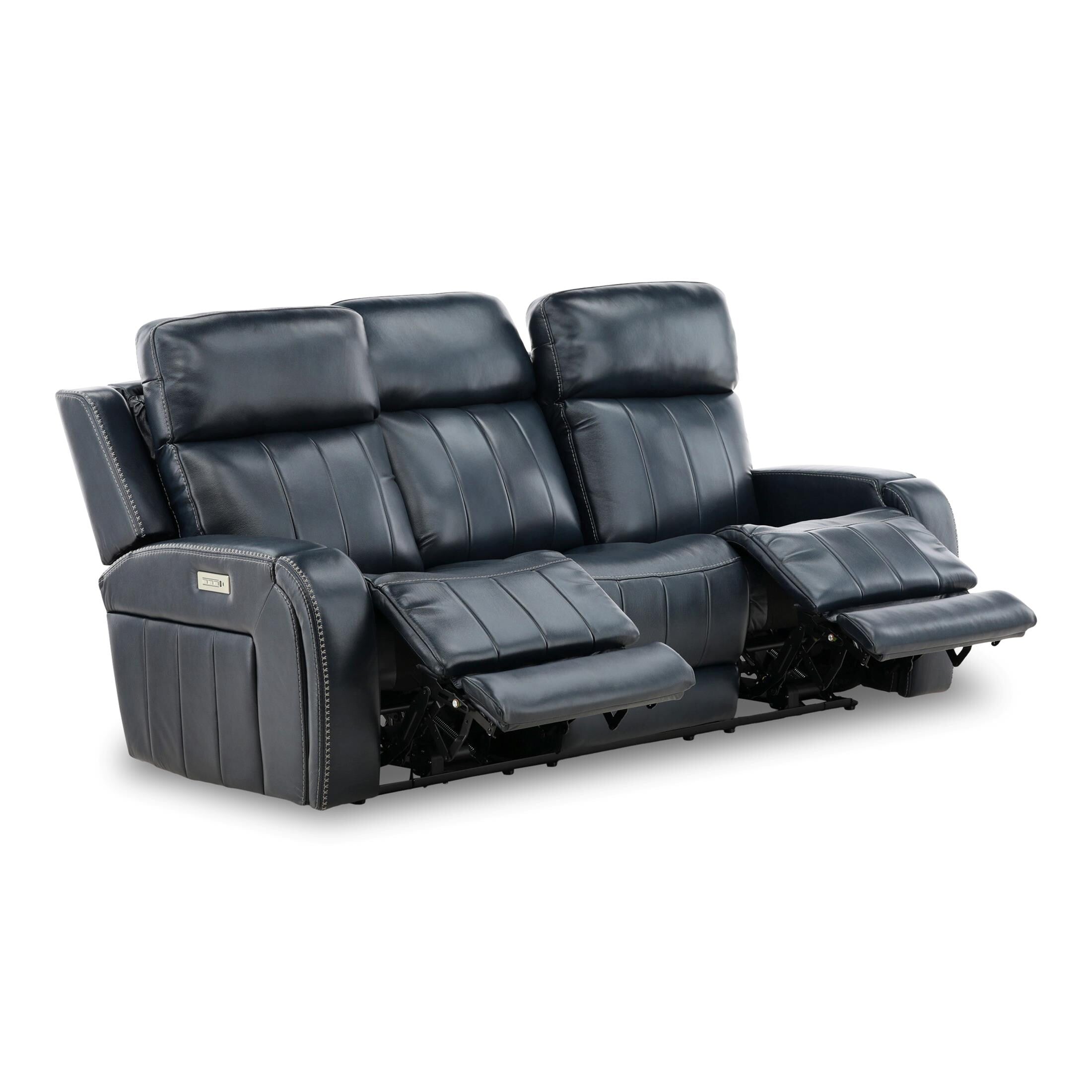 Hampton Leather Home Theater Sofa - Power