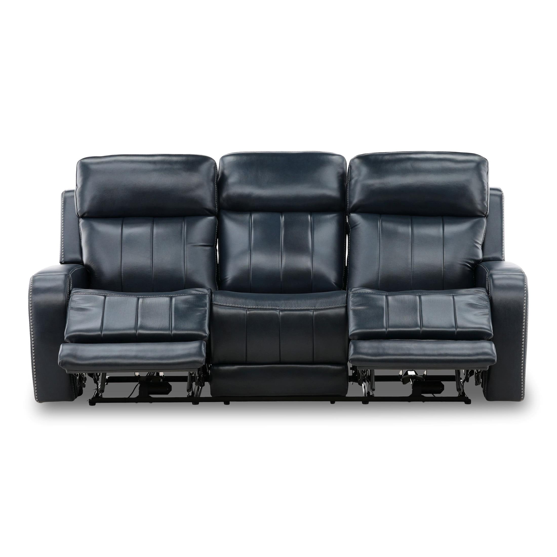 Hampton Leather Home Theater Sofa - Power