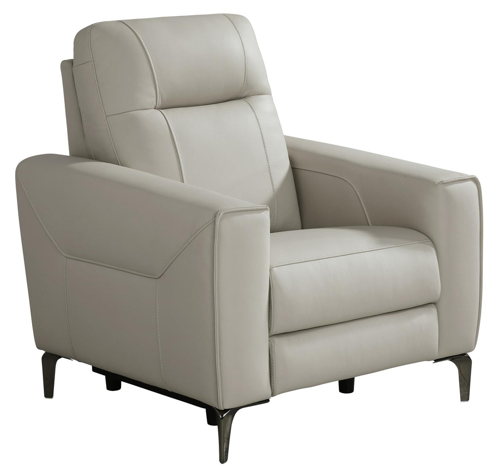 Parkside Heights Leather Power Recliner - Dove Gray