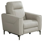 Parkside Heights Leather Power Recliner - Dove Gray