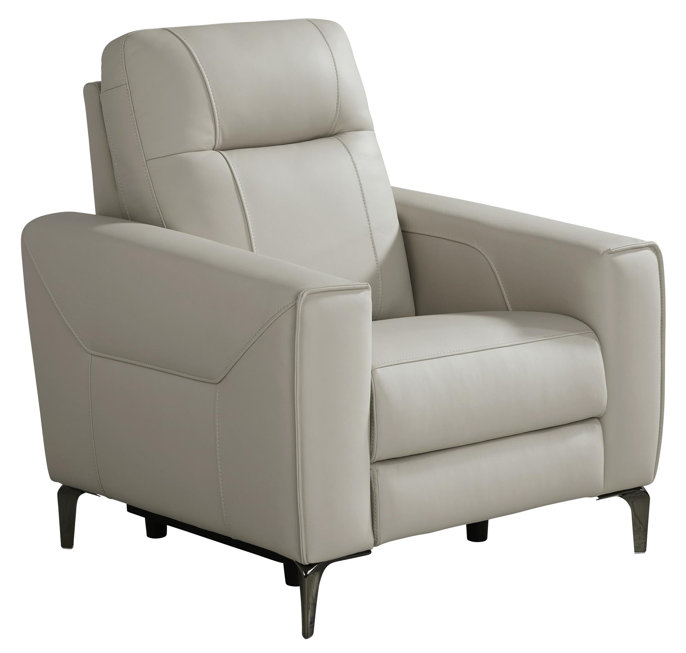 Parkside Heights Leather Power Recliner - Dove Gray