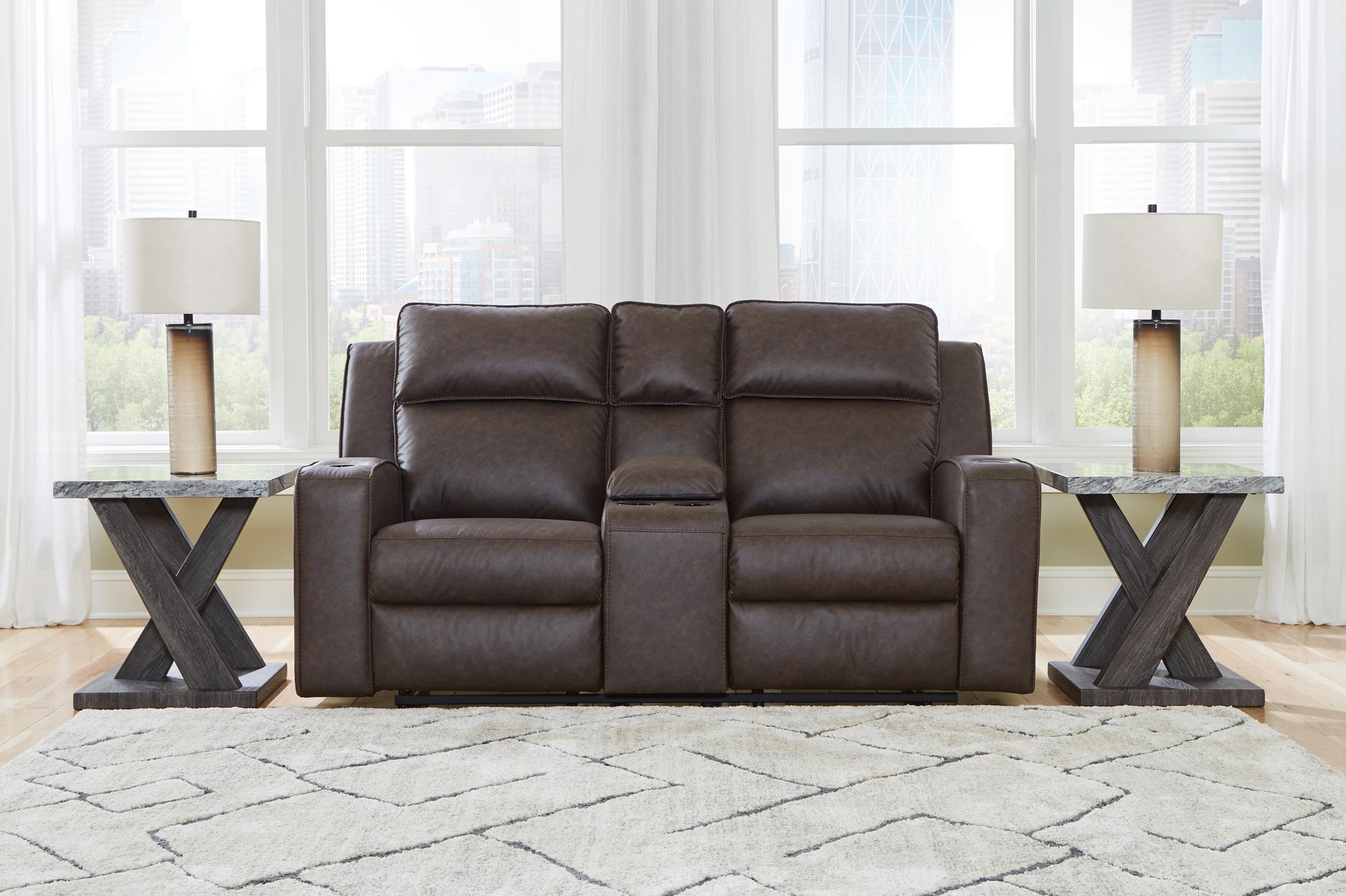 Lavenhorne Reclining Loveseat with Console - Fabric