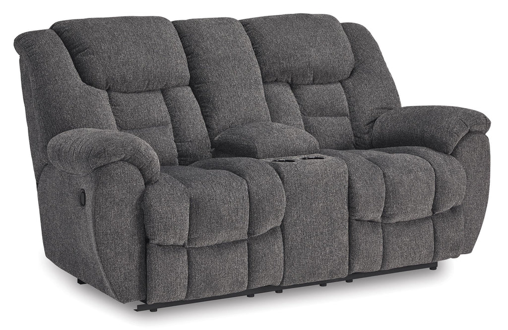 Foreside Reclining Console Loveseat - Fabric
