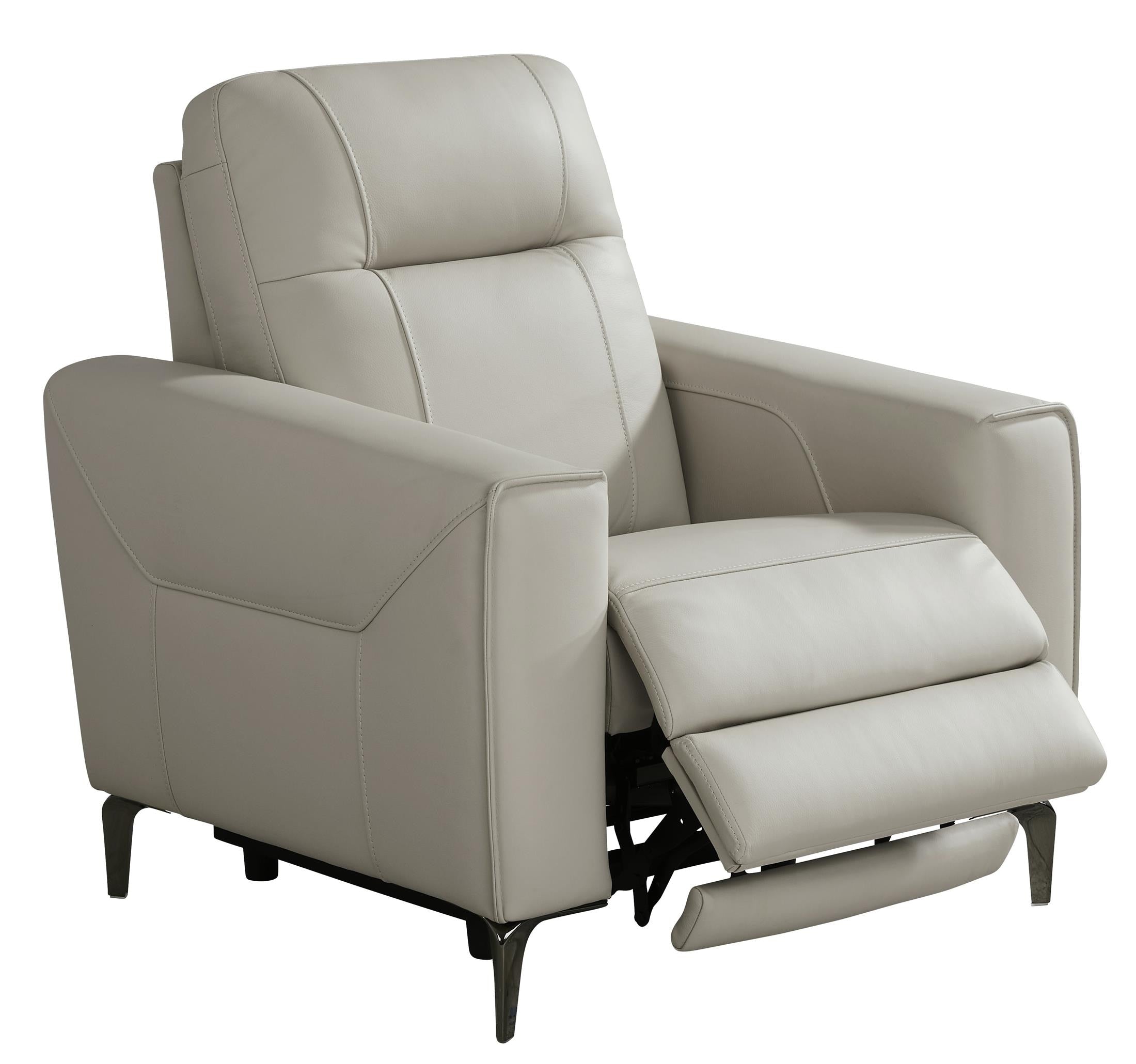 Parkside Heights Leather Power Recliner - Dove Gray