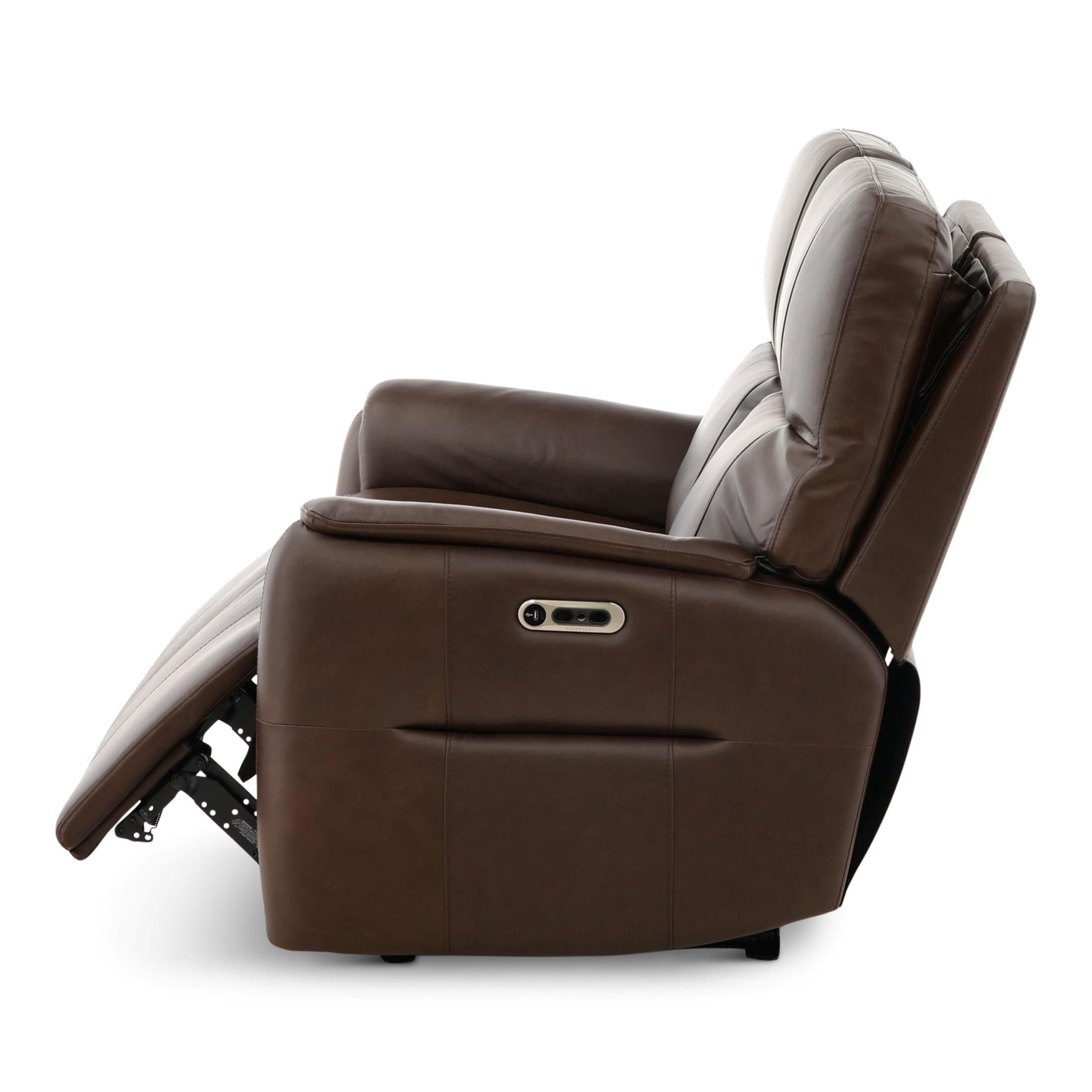 Walker Leather Power Reclining Loveseat - Cacao