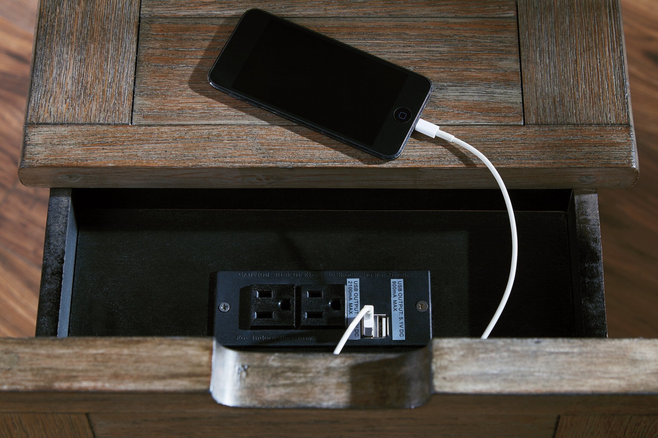Tyler Creek Chairside End Table with USB Ports and Outlets - Indoor
