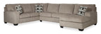 Ballinasloe 3-Piece Platinum Sectional with Chaise - Set