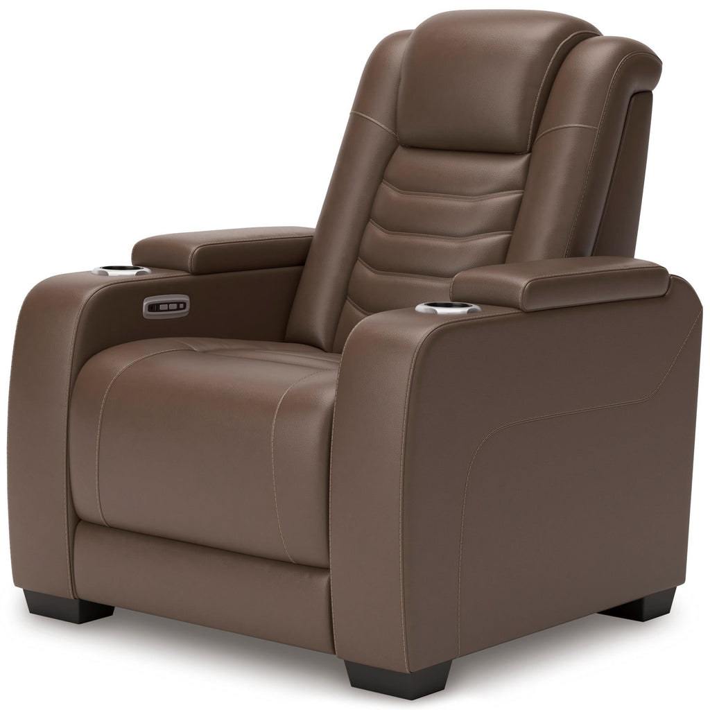 High Impact Leather Power Recliner - Reclining