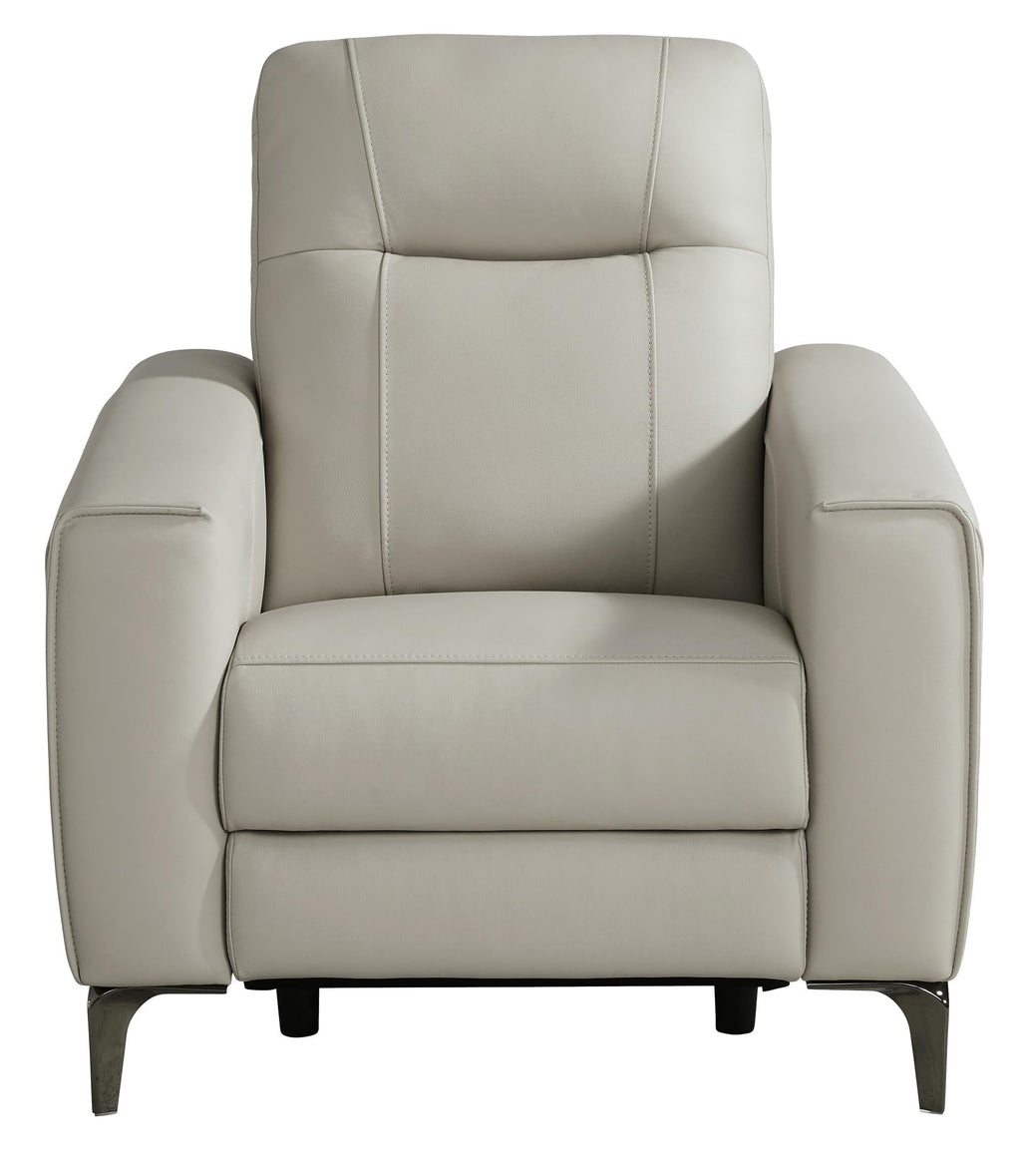 Parkside Heights Leather Power Recliner - Dove Gray