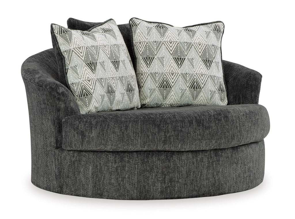 Biddeford Oversized Swivel Accent Chair - Fabric