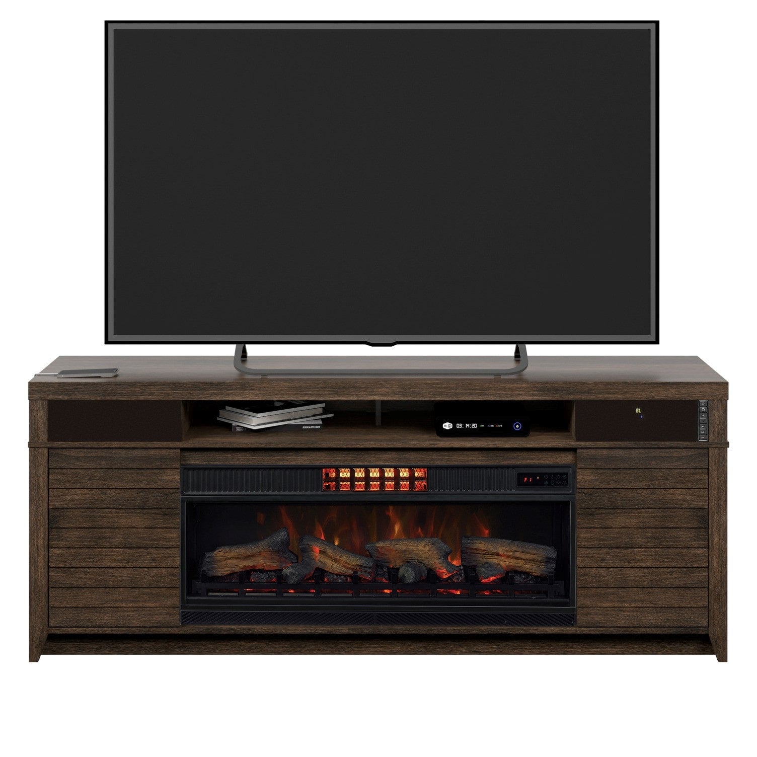 McCalloway 75 TV Stand with Electric Fireplace - Set