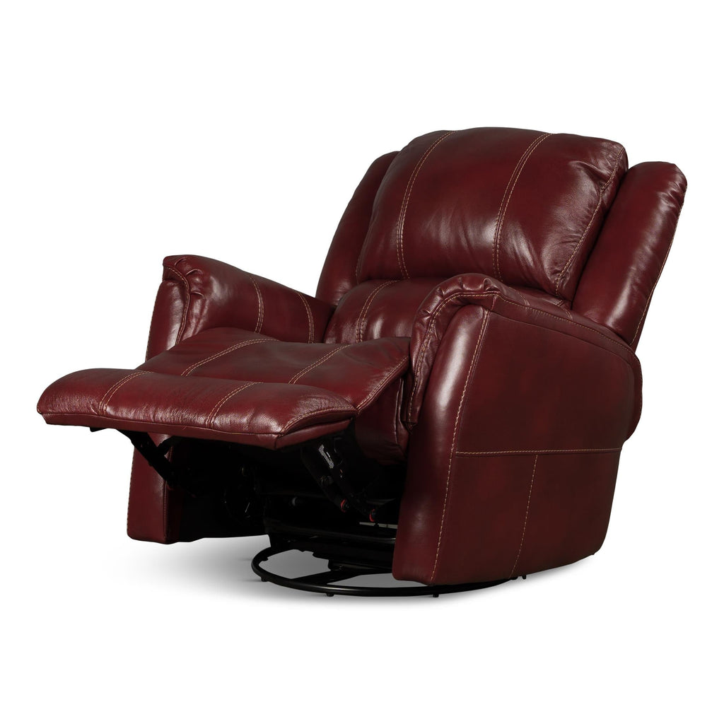 Delia Leather Swivel Glider Rocker Recliner - Power