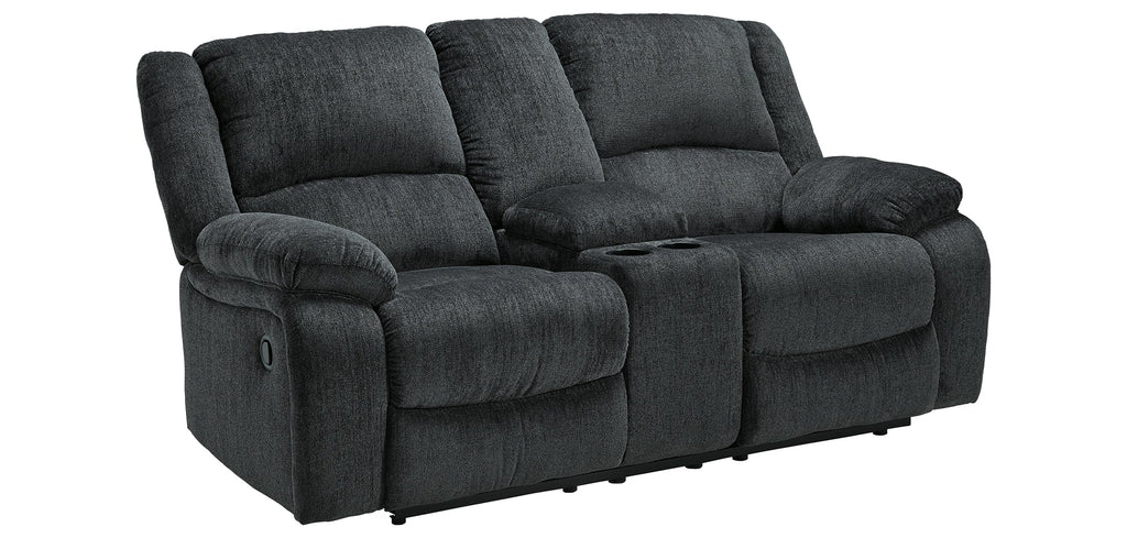 Draycoll Reclining Loveseat with Console - Fabric