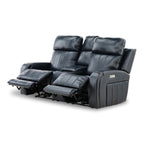 Hampton Leather Home Theater Console Loveseat - Power