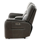 Walker Leather Power Reclining Console Loveseat - Cacao