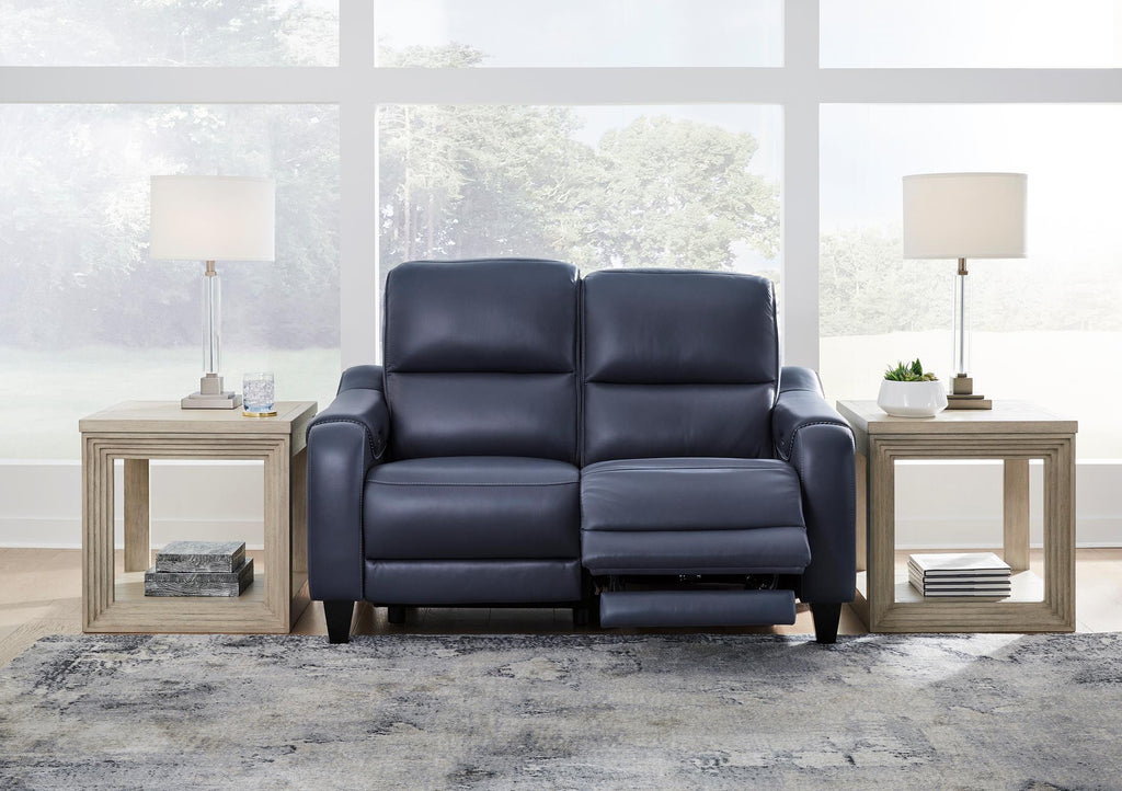 Mercomatic Leather Power Reclining Loveseat - Indoor